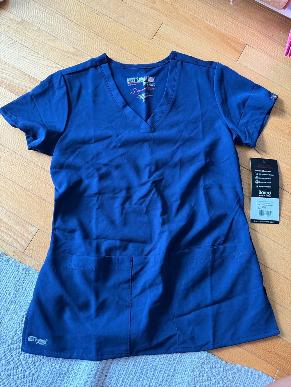 Grey's Anatomy Navy V-Neck Short Sleeve Scrub Top
